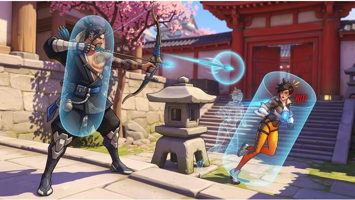 Overwatch 2 featured thumbnail over hitboxen, projectielen en netcode die willekeurige hits suggereren