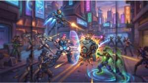 Overwatch thumbnail met Tracer en het Overwatch-logo, over de terugkeer van 6v6 in Quick Play Hacked 1-3-2