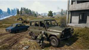 PUBG featured thumbnail met een voertuig, passend bij een guide over vehicle-keuze per zone en overlevingskans