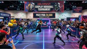 Valorant featured thumbnail over cosplay dodgeball op DreamCon met een prijzenpot van $4.000