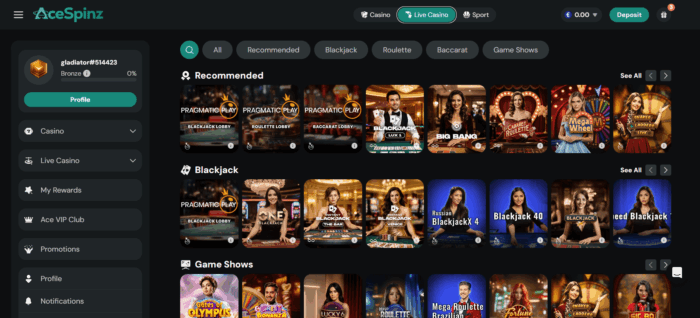 AceSpinz casino spellen