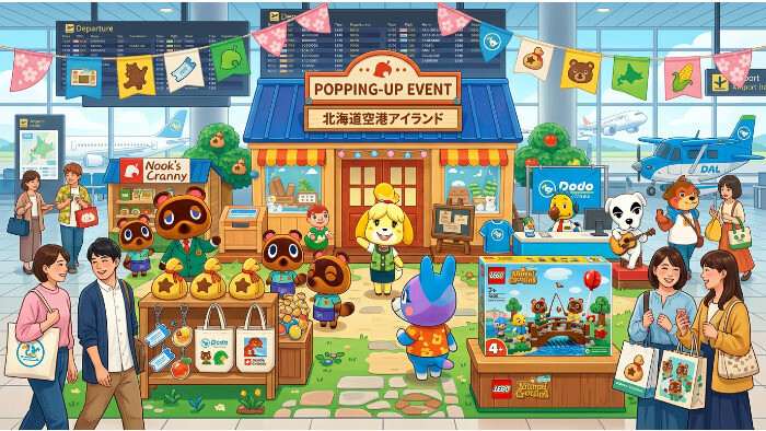 Uitgelichte thumbnail voor Animal Crossing: New Horizons over het Japanse pop-up event met LEGO-items en exclusieve merch