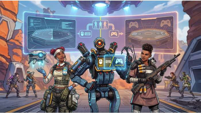 Apex Legends featured thumbnail about cross-play zonder cross-progression en hoe Respawn matchmaking eerlijk houdt