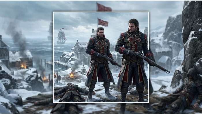 Featured thumbnail voor Assassin's Creed: Rogue met Shay Cormac als Templier in winterse outfit