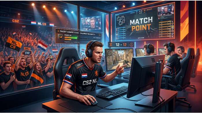 CS2 featured thumbnail over FACEIT-calibratie contentformat dat rondgaat op social media