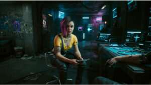 Cyberpunk 2077 uitgelichte thumbnail met neon Night City-sfeer rond het thema acteren zonder dialoogwiel