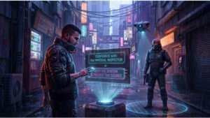 Uitgelichte thumbnail voor Cyberpunk 2077 over Mandated Fate met gratis Steam-demo tijdens Cyberpunk Fest