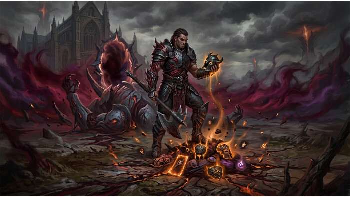 Diablo IV featured thumbnail voor Season of Death Awakening met demonische sfeer en verwijzing naar loot-overhaul