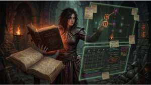 Diablo IV thumbnail met een duistere Warlock-achtige magiebr als verwijzing naar de volgende meta-king