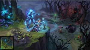 Dota 2 featured thumbnail over vision en warding als skill-check, met een held op een donker slagveld