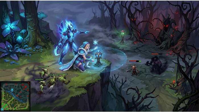 Dota 2 featured thumbnail over vision en warding als skill-check, met een held op een donker slagveld