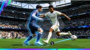 Uitgelichte thumbnail voor EA Sports FC 25 over EA Sports FC 27 gameplay-updates voor defending en passing