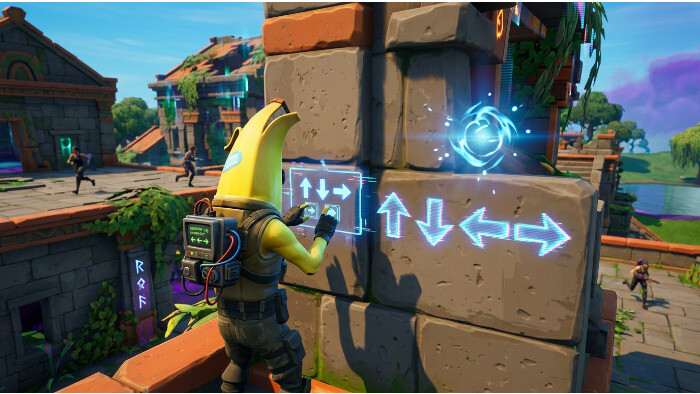 Fortnite featured thumbnail met tekst over cheat codes en een mini-puzzel die het battle royale-tempo verandert
