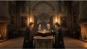 Uitgelichte thumbnail voor Hogwarts Legacy met Hogwarts-kasteel, bij nieuws dat Warner Bros Hogwarts Legacy 2 bevestigt