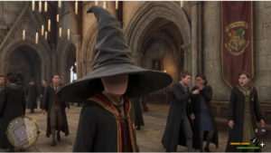 Hogwarts Legacy thumbnail met een magische hoed die het beeld bedekt, verwijzend naar de TikTok-hoedmeme