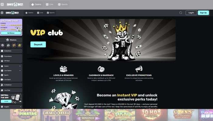 Vip programma van Inkybet Casino