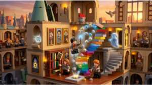 Featured thumbnail van LEGO Harry Potter: Years 1-4 met Hogwarts als centrale hubwereld in LEGO-stijl