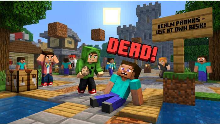 Minecraft Bedrock Edition thumbnail over een mod die het death sound vervangt door een meme