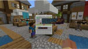 Minecraft (Bedrock Edition) featured thumbnail showing a market-style economy concept for Sovereign Economy servers