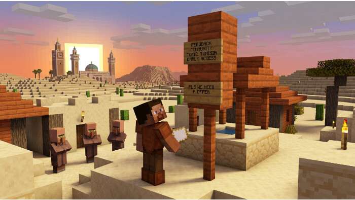 Uitgelichte thumbnail voor Minecraft (Bedrock Edition) over Tunesische spelers die om betaalbare toegang vragen