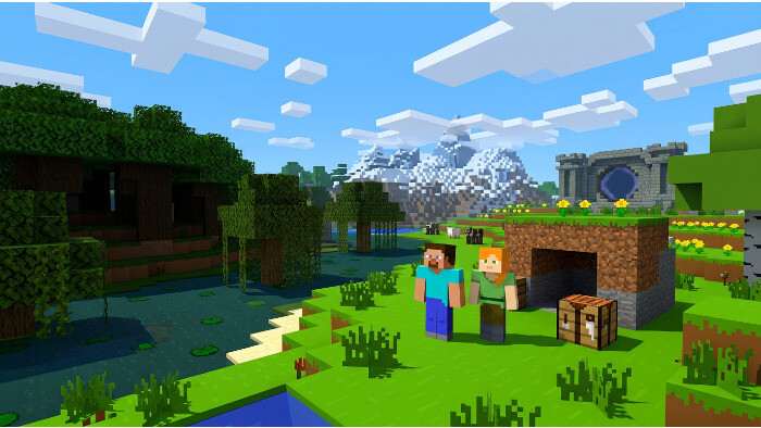 Minecraft featured thumbnail met blokkerig landschap, passend bij artikel over verkennen versus dwalen