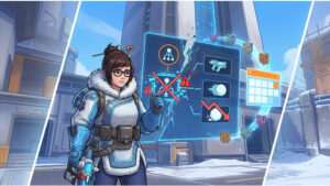 Overwatch 2 thumbnail met hero-portret en titel over het schrappen van talent trees in live-service