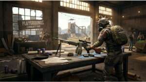 PUBG: Battlegrounds thumbnail met soldaat in gevechtsuitrusting en verwijzing naar Playgrounds en RPD in update 42.3
