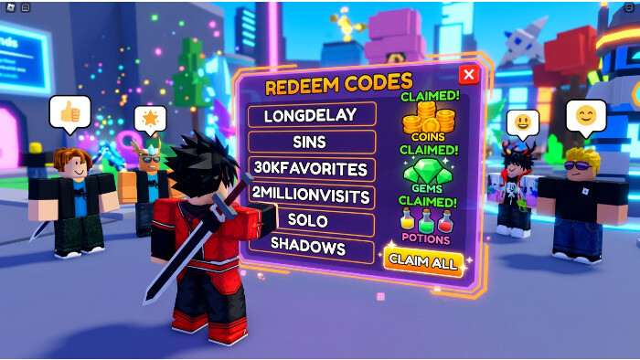 Roblox featured thumbnail met Anime Ultron Simulator en tekst over zes nieuwe codes