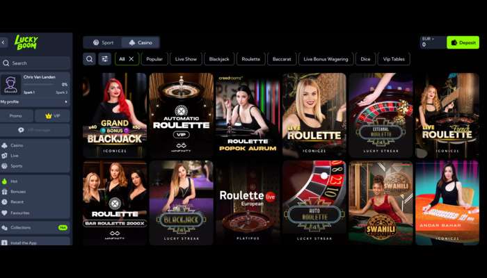 LuckyBoom buitenlandse casino spellen spelen