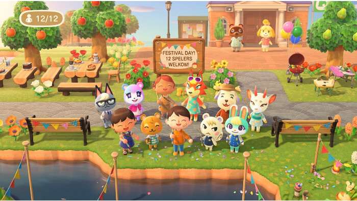 Uitgelichte thumbnail voor Animal Crossing: New Horizons over de Switch 2 Edition met muisbediening en 12 spelers