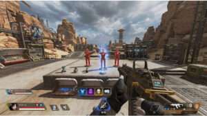 Apex Legends featured thumbnail met een Legend in de firing range, gericht op training en weapon testing