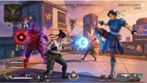 Uitgelichte thumbnail voor Apex Legends met Street Fighter 6 crossover, met Hadoken-aanval en nieuwe skins in beeld