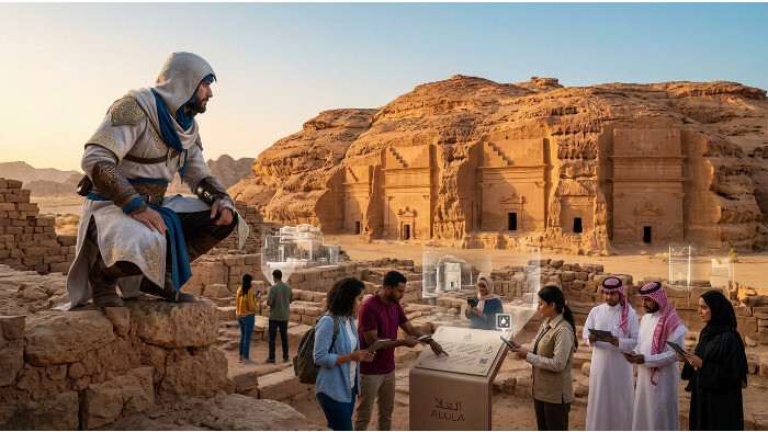 Uitgelichte thumbnail voor Assassin's Creed Mirage over de gratis mobiele Discovery Tour van Ubisoft