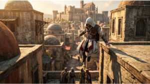 Assassin's Creed thumbnail met de iconische Assassin in witte kap, passend bij het verhaal over het per ongeluk ontstaan