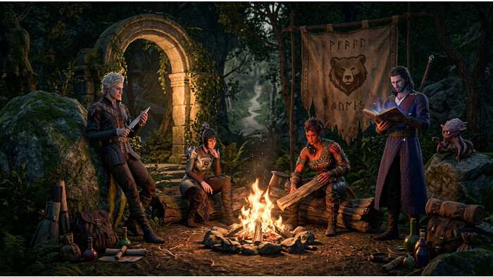 Uitgelichte thumbnail voor Baldur's Gate 3 over 50k spelers per dag in 2026, met fantasiepersonages op de achtergrond