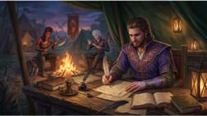 Baldur's Gate 3 thumbnail over AO3 fanfiction met 1.848 werken, met personageportret en artikelkop
