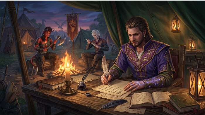 Baldur's Gate 3 thumbnail over AO3 fanfiction met 1.848 werken, met personageportret en artikelkop