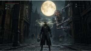 Bloodborne featured thumbnail met een Hunter in het duistere Yharnam, verwijzend naar Insight en kosmische horror