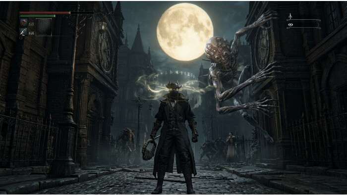 Bloodborne featured thumbnail met een Hunter in het duistere Yharnam, verwijzend naar Insight en kosmische horror