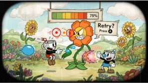 Cuphead featured thumbnail met retro cartoonstijl, passend bij het artikel over eerlijke maar genadeloze moeilijkheid