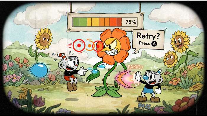 Cuphead featured thumbnail met retro cartoonstijl, passend bij het artikel over eerlijke maar genadeloze moeilijkheid