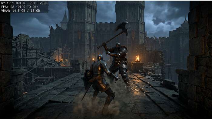 Featured thumbnail voor Demon's Souls (Remake) over de KyTyPS5 PS5-emulator, met een donkere ridderachtige sfeer