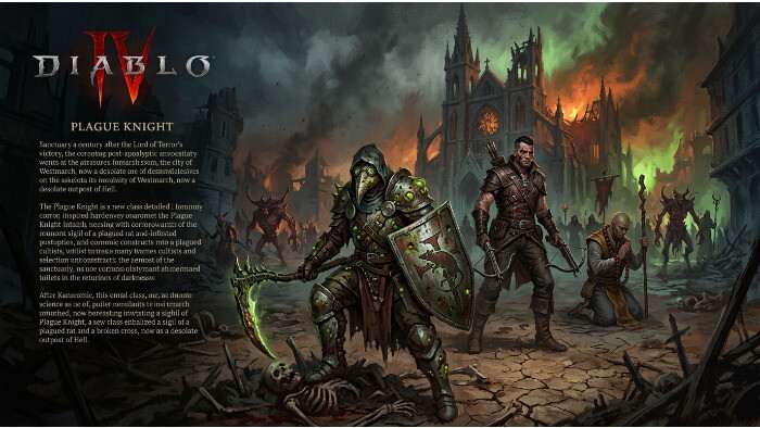 Diablo IV uitgelichte thumbnail bij het nieuws over Diablo 5, met donkere post-apocalyptische sfeer en titeltekst