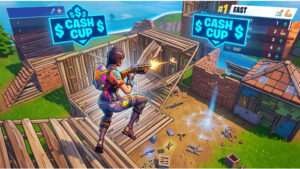 Fortnite featured thumbnail over een Cash Cup-clip van 'east' die viral gaat op TikTok