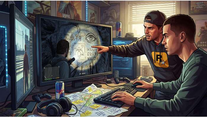 Grand Theft Auto V uitgelichte thumbnail over verborgen hints en foreshadowing in games