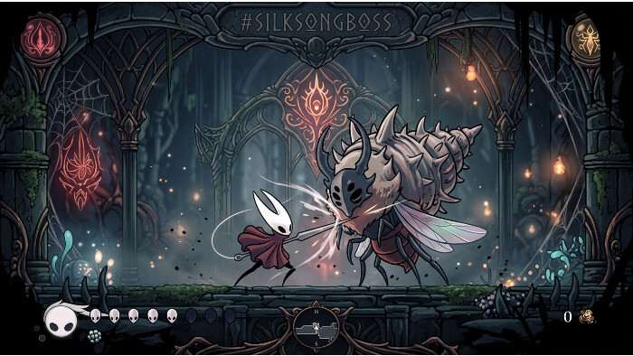 Hollow Knight Silksong artikelthumbnail over een boss die op Instagram nieuwe speculatie aanwakkert