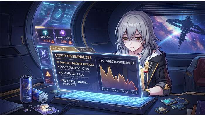 Honkai: Star Rail thumbnail over burnout, met personages en vermoeidheidsgevoel als centraal thema