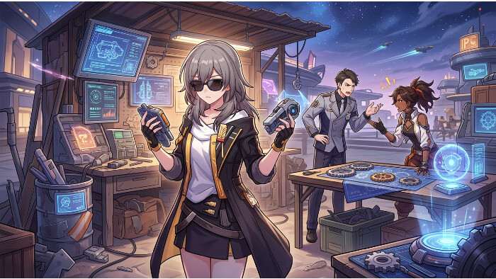 Honkai: Star Rail uitgelichte thumbnail voor The Mechatron Workshop-event met gratis cosmetica