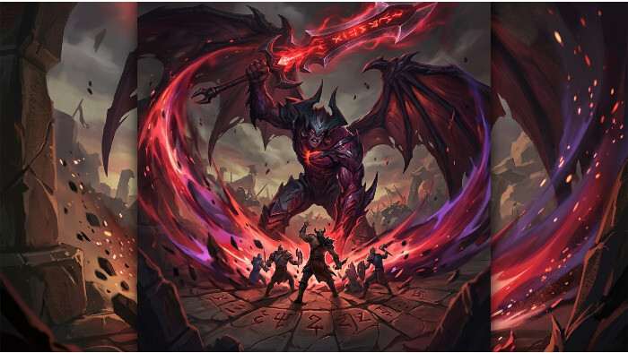 League of Legends featured thumbnail with Aatrox and text about a viral short-form clip