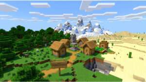 Minecraft thumbnail met blokkerig landschap en titel over seeds die de community domineren bij elke nieuwe update